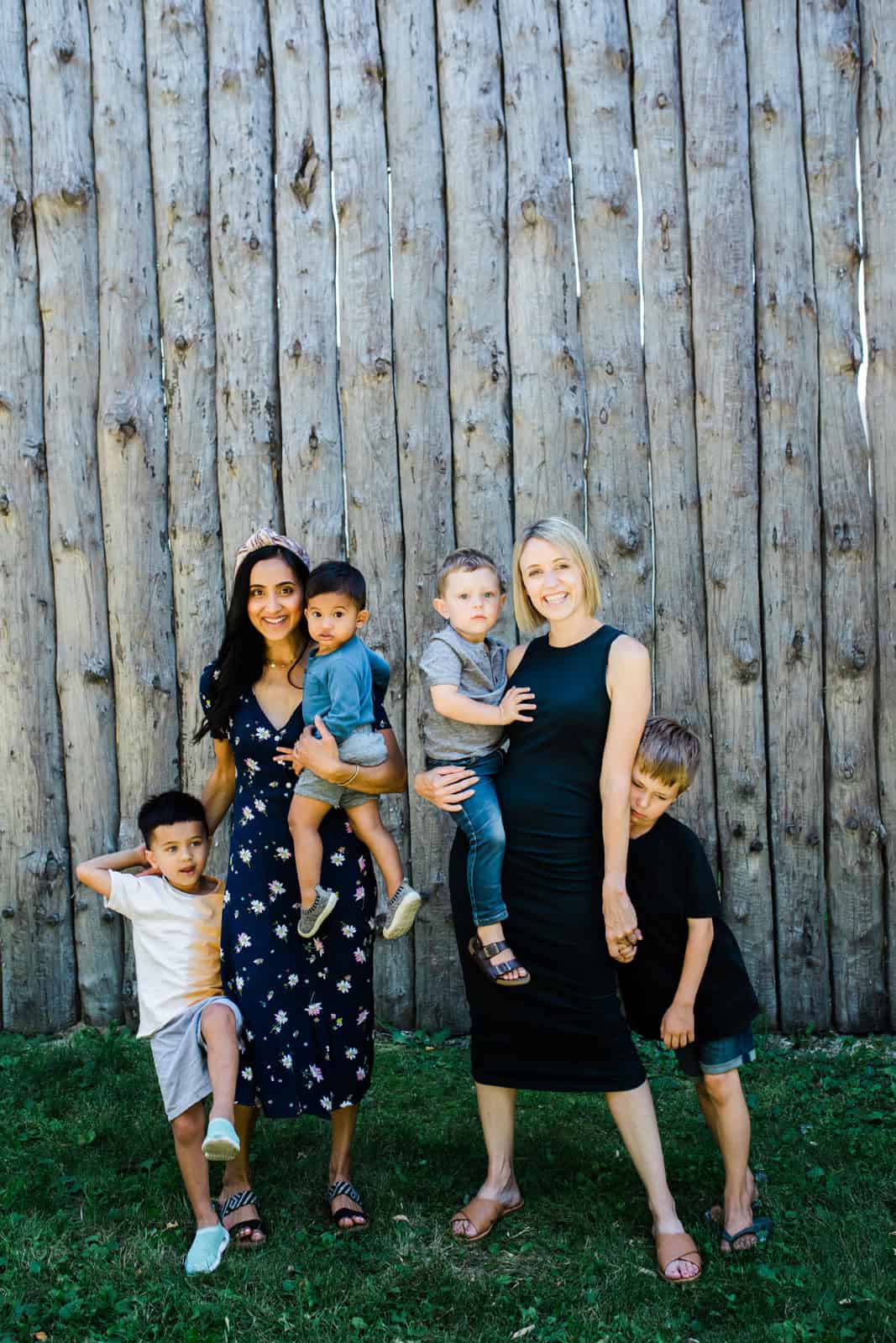 Nita with her two boys and Jess with her two boys